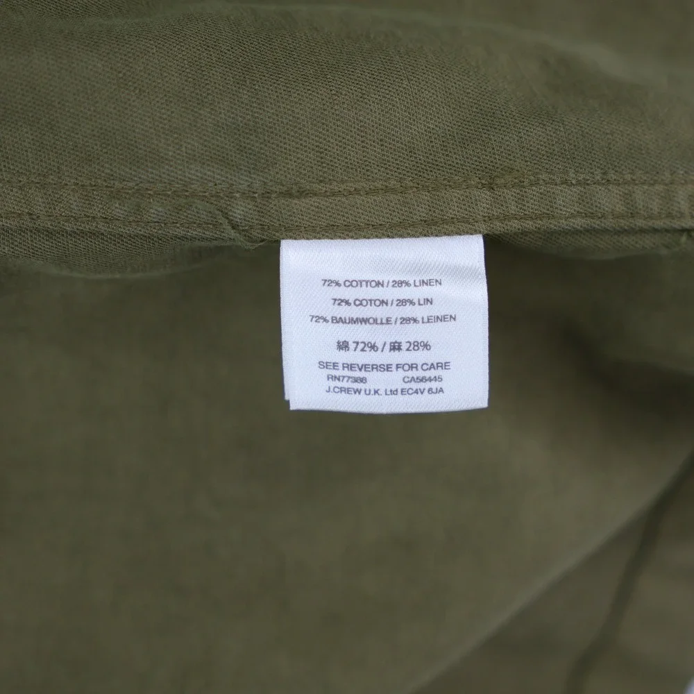 Wallace & Barnes Slim Fit Chore Blazer Mens 34S Olive Green Cotton Linen Jacket